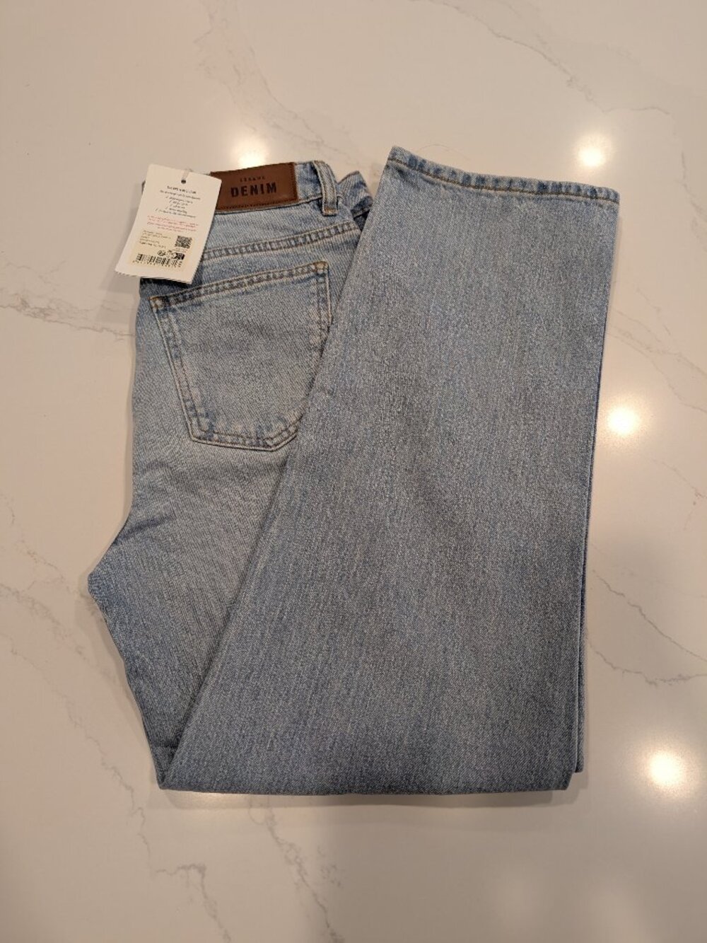 NWT Sézane L’Iconique Droit Straight Leg Jeans Bleach Wash US 6